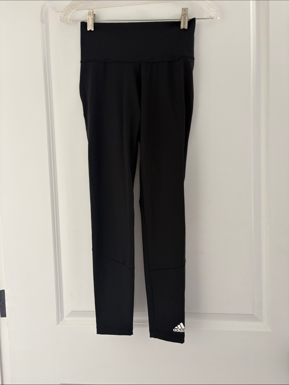 adidas Black High-Waist Aeroreqdy Leggings sz S small with white logo